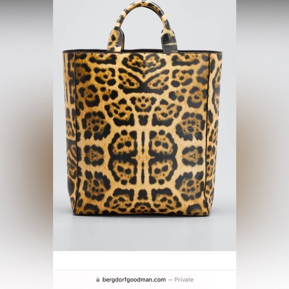 DRIES VAN NOTEN leather leopard tote with shoulder strap - Picture 5 of 12